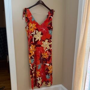 Cupshe Red and Orange Floral Maxi Dress
